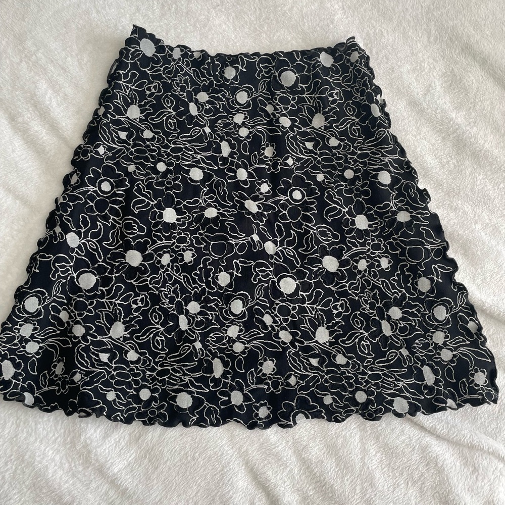Floral Black and White Women's Skirt